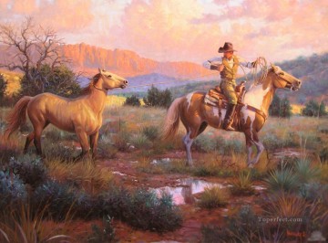 Indiens d’Amérique 54 chevaux Peinture à l'huile